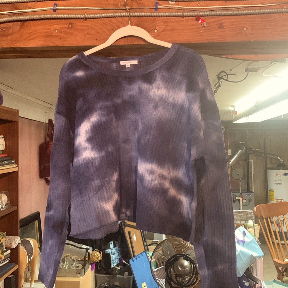Waffle knit tye dye crop top